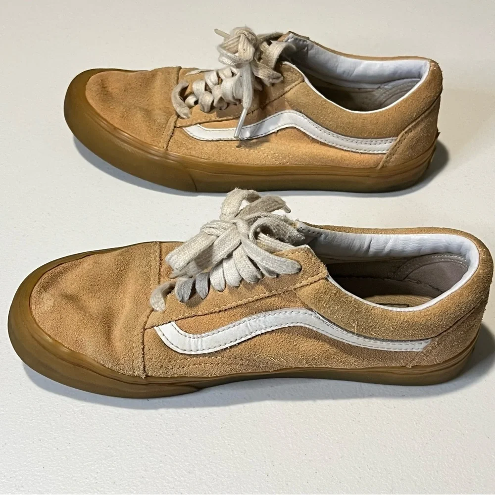 Vans Old Skool Low-Top Skate Shoes Tan Suede Size 8